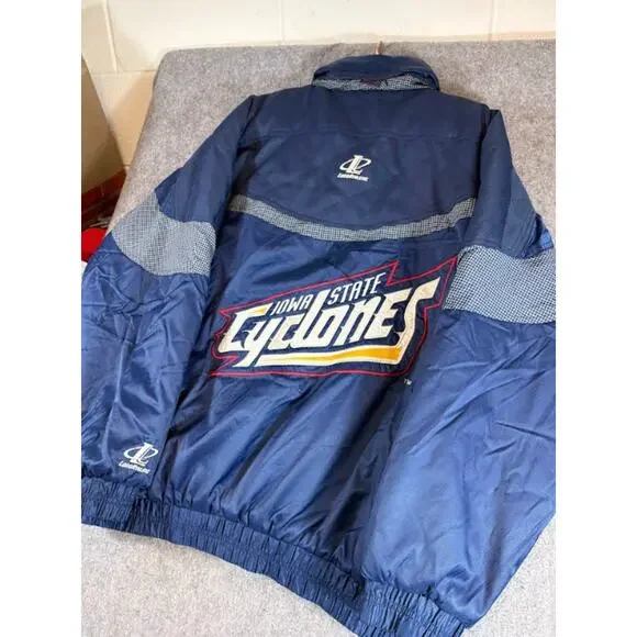 VTG 90s Iowa State Cyclones NCAA Logo Athletic Jacket Men XL College Windbreaker - Picture 2 of 8